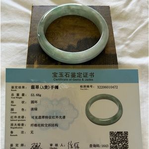 COPY - Certified 58mm Jadeite Natural green jade bangle Authentic Burmese type A